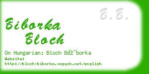 biborka bloch business card